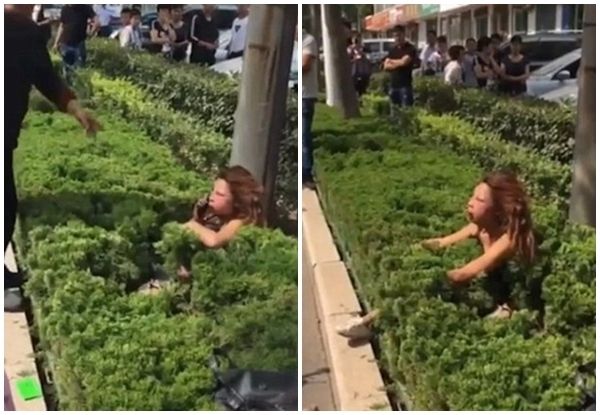 "Hotgirl" 28 tuổi đã bị một nhóm thanh niên ném vào bụi cây trong bộ dạng vô cùng tả tơi.