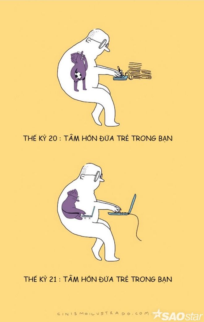 Xưa ta dù có lớn, đâu đó sâu trong tâm hồn vẫn muốn bé lại vô tư, ngây thơ, cuộc sống không âu lo suy nghĩ. Nay có vẻ không khác biệt là mấy, công nghệ là đủ rồi.