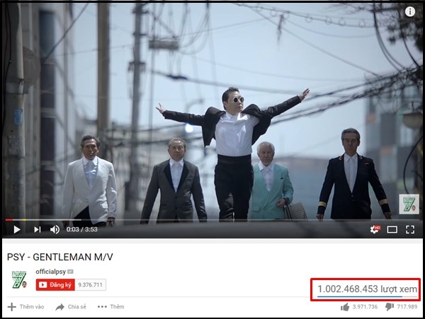 Với Gentleman, PSY tiếp tục "bỏ túi" MV "tỷ view" thứ 2 trong sự nghiệp.