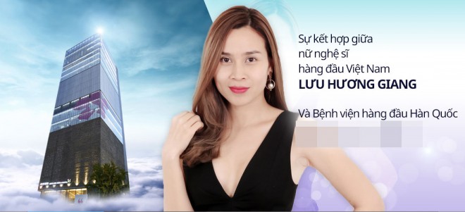 Hình ảnh nữ ca sĩ làm đại sứ cho một bệnh viện thẩm mỹ Hàn Quốc.