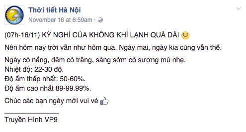 Ngôn ngữ không cứng nhắc, phần dự báo ngắn như một bài thơ dễ dàng khiến người ta nhớ đến nhiều hơn. Có lẽ vị dự báo viên bí ẩn này hẳn phải là một tâm hồn bay bổng lắm đây.