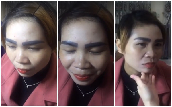 Bộ lông mày bị dân mạng bình phẩm là "xấu trên mọi mặt trận" khiến cô gái mất ăn mất ngủ mấy ngày trời.