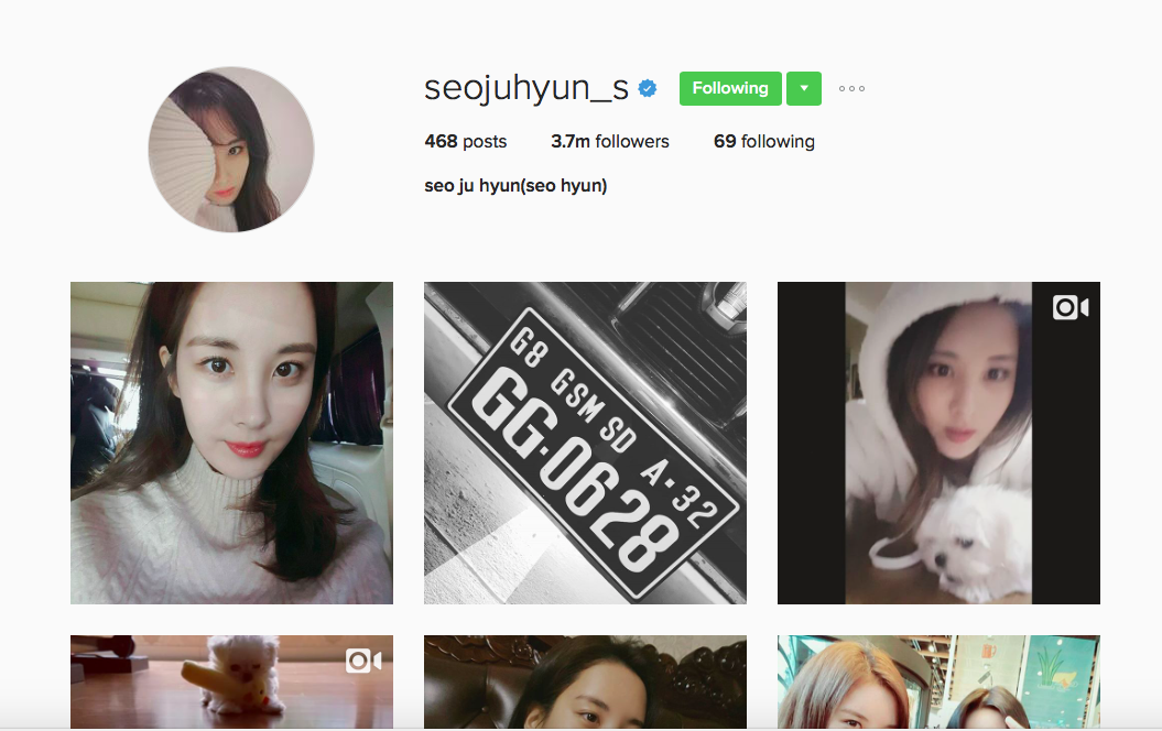 Instagram của Seo Hyun