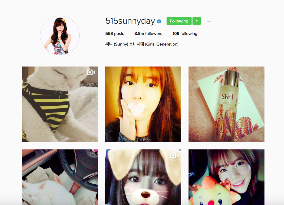 Instagram của Sunny