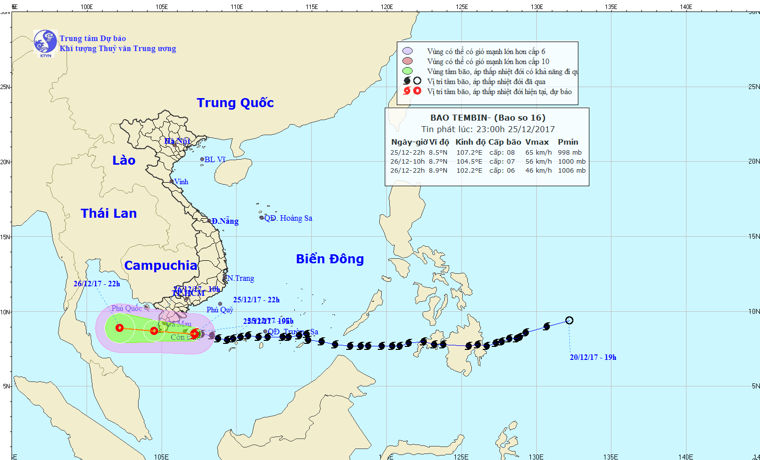 Trung tâm Dự báo khí tượng thuỷ văn TW: 'Thế giới không dự báo đúng diễn biến bão Tembin' Ảnh 1