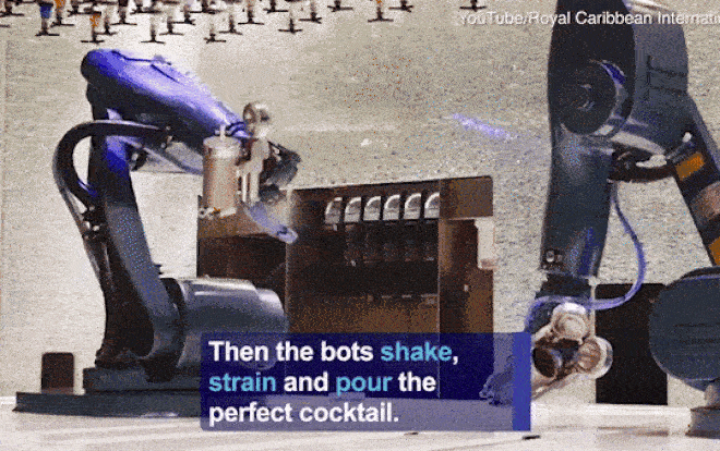 Robot pha cocktail điệu nghệ trên du thuyền siêu sang Ảnh 2