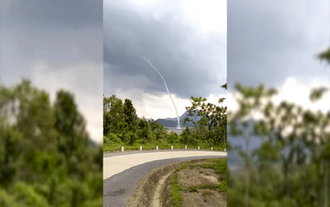 Vòi rồng hút nước từ hồ thủy điện lên trời cao cả trăm mét Ảnh 2