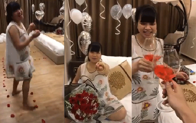 Giữa trăm vụ đánh ghen ồn ào, clip vợ bầu cười tít mắt trong tiệc sinh nhật bí mật khiến ai xem cũng thấy vui Ảnh 2