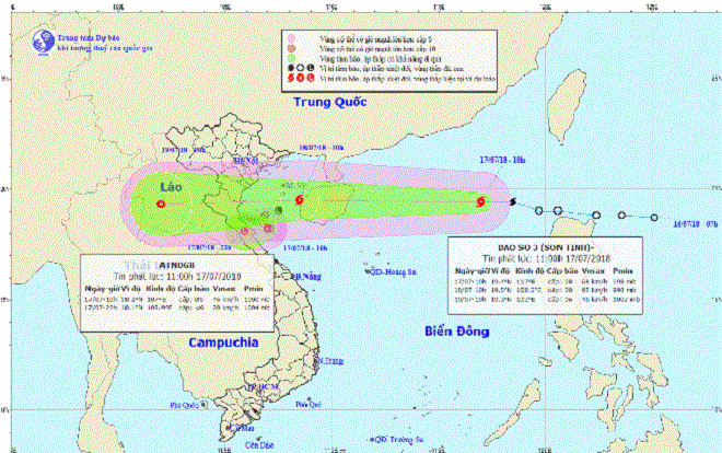 Chiều mai, bão Sơn Tinh đổ bộ vào các tỉnh từ Hải Phòng đến Hà Tĩnh Ảnh 2