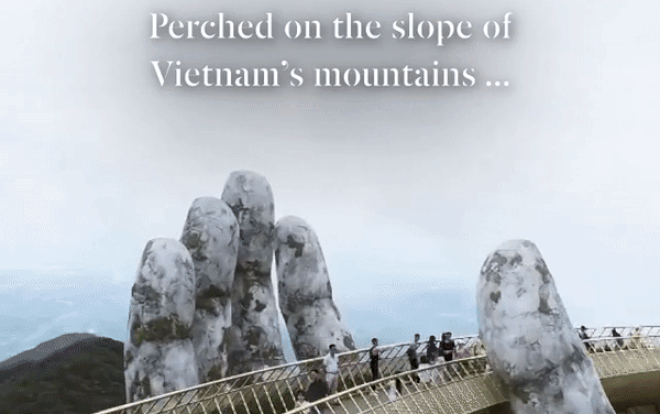 CNN đăng tải clip quay Cầu Vàng Đà Nẵng từ trên cao, thu hút hơn 600k lượt xem Ảnh 2