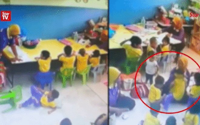 Cô giáo mầm non liên tục tát rồi đẩy ngã học sinh một cách thô bạo Ảnh 2