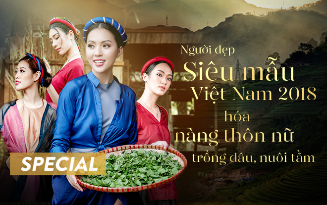 Chân dài Siêu mẫu Việt Nam 2018 hóa nàng thôn nữ hái dâu nuôi tằm đẹp nao lòng Ảnh 2