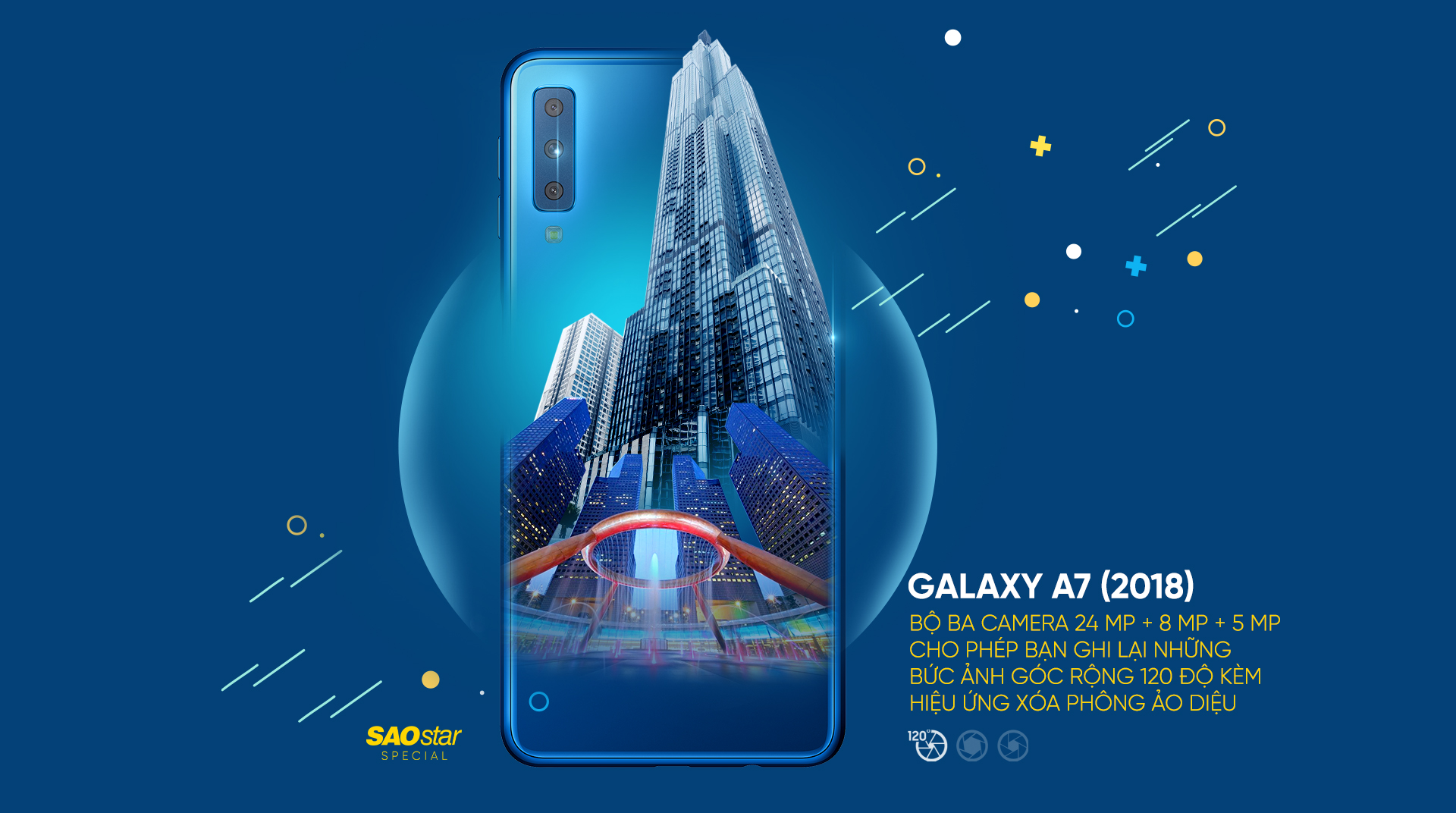 Galaxy A7 (2018): smartphone 'chụp cả thế giới' với bộ ba camera độc đáo