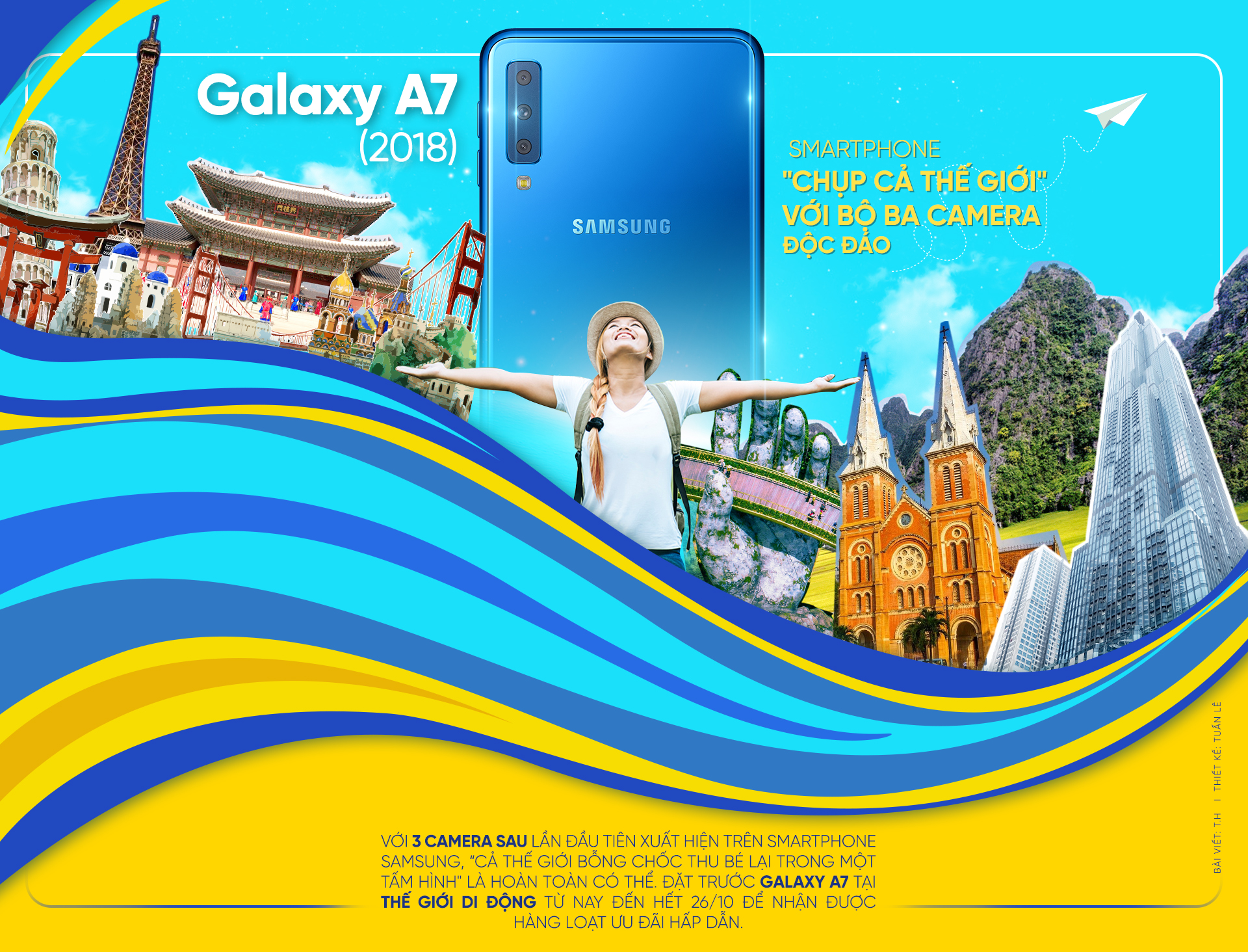 Galaxy A7 (2018): smartphone 'chụp cả thế giới' với bộ ba camera độc đáo