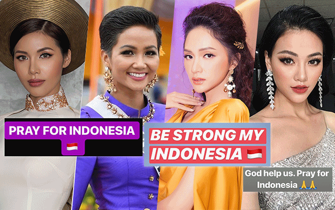 Sóng thần tại Indonesia: Hương Giang - H'Hen Niê - Minh Tú - Phương Khánh đồng lòng cầu nguyện Ảnh 2