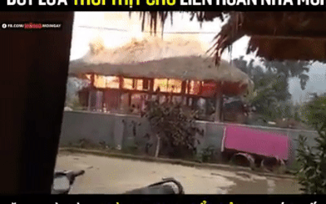 Đốt lửa thui thịt chó mừng nhà mới xây, căn nhà sàn bị thiêu rụi đúng ngày ông Công ông Táo Ảnh 2