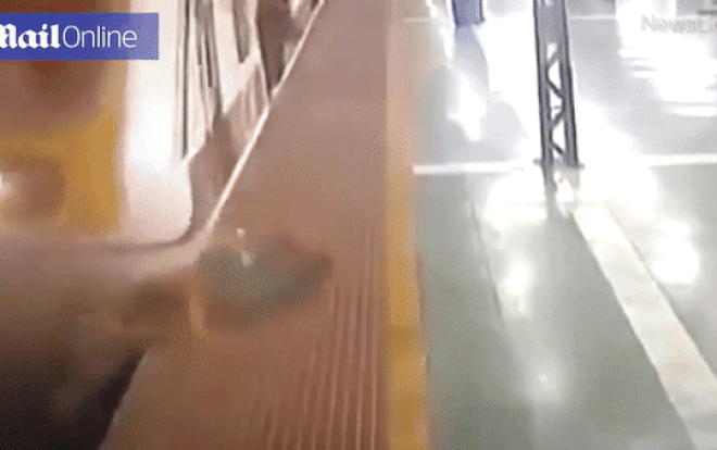 Khoảnh khắc 'rớt tim' khi người phụ nữ bị tàu hỏa đâm trúng và kéo dọc sân ga Ảnh 2