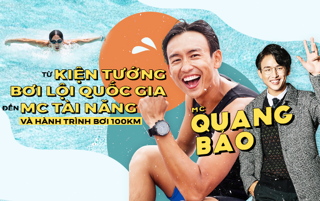 MC Quang Bảo - Từ kiện tướng bơi lội quốc gia đến MC tài năng và hành trình bơi 100km Ảnh 2