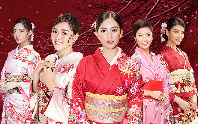 Thúy Vân - Phương Khánh - Tiểu Vy - Tường San đẹp bất phân thắng bại khi diện Kimono Ảnh 2