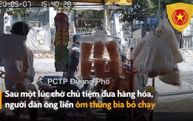 Clip: Thấy chủ quán sơ ý, nam thanh niên nhanh tay cướp thùng bia rồi cùng đồng bọn tháo chạy Ảnh 2