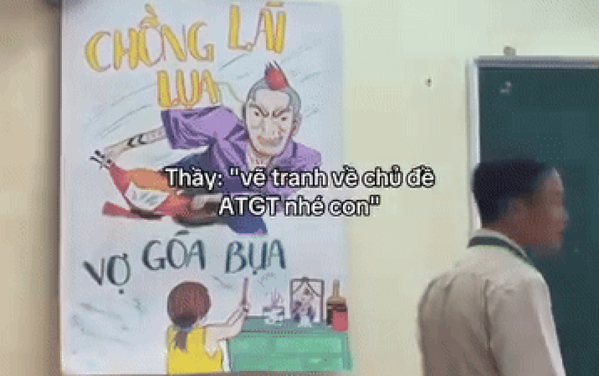 Học trò vẽ tranh chủ đề an toàn giao thông, thầy giáo ngơ ngác khi thấy thành phẩm Ảnh 2