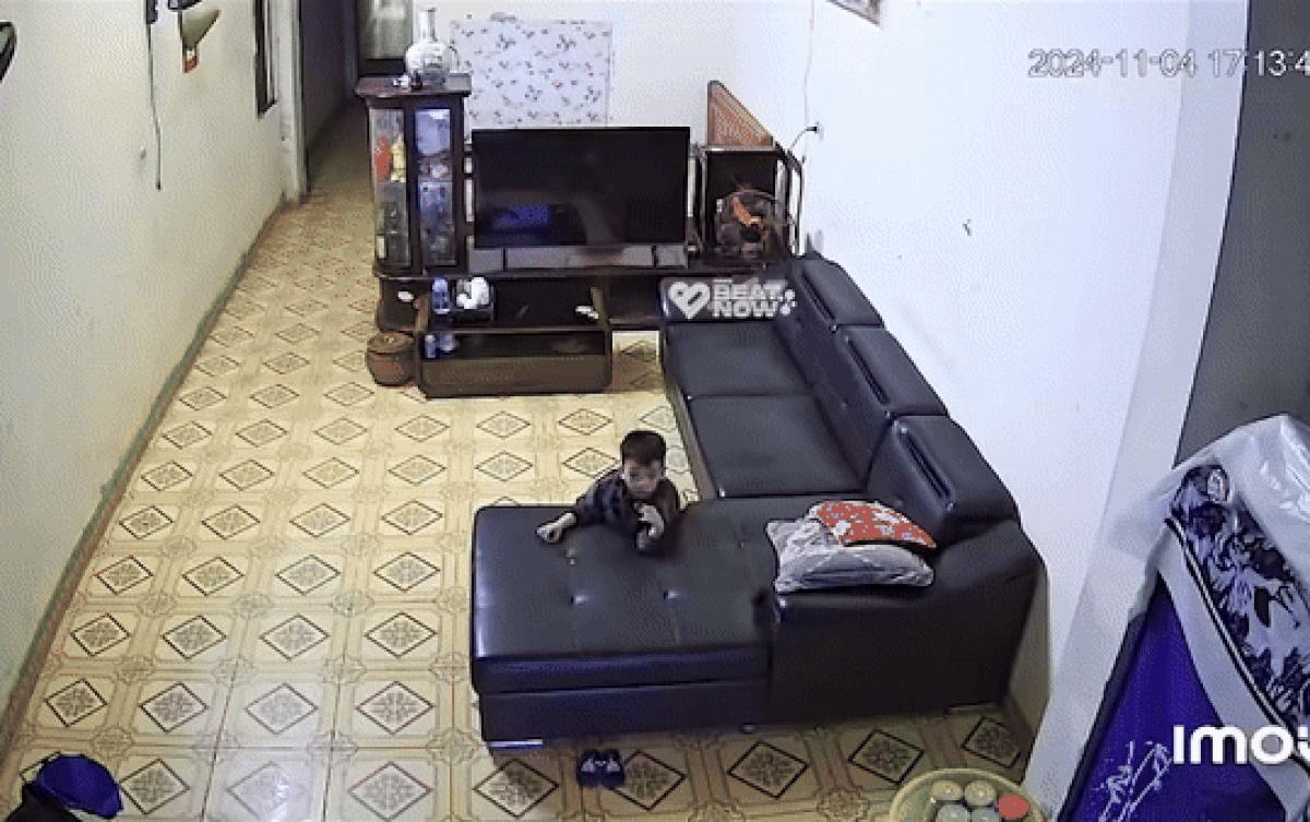 Bé trai nằm chơi ở phòng khách, diễn biến tiếp theo khiến ai cũng hết hồn Ảnh 2
