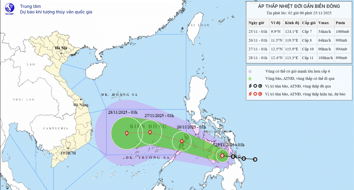 Ảnh: Trung tâm Dự báo Khí tượng Thuỷ văn Quốc gia