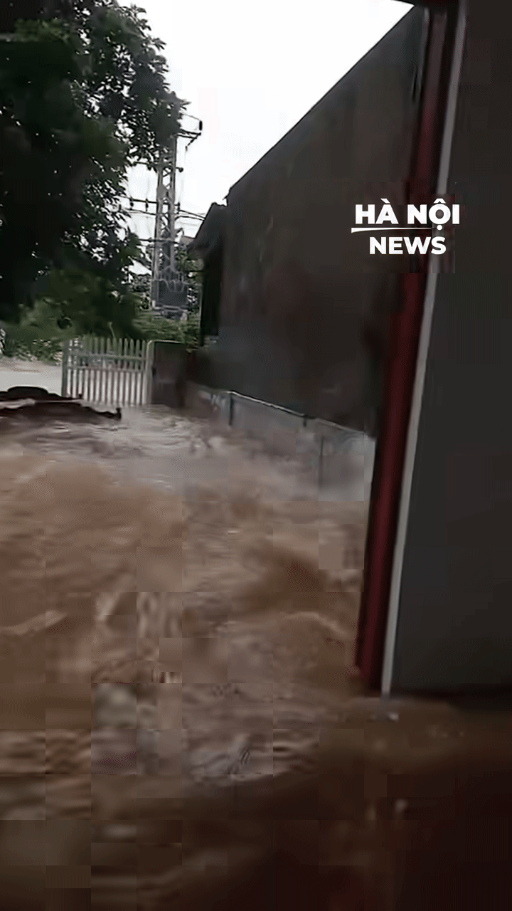 Mưa bão, gió giật mạnh khiến người dân đang ở trong nhà mà vẫn nhìn thấy sóng đánh. Ảnh cắt từ clip