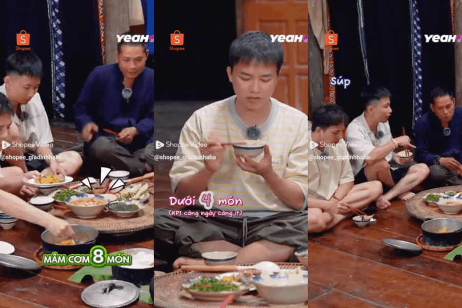 Chắc hẳn fan đã quá quen với những bữa ăn “ê hề” trong Gia đình Haha. Nhưng mọi người đâu biết rằng vừa thấy mâm cơm 8 món của gia đình chị Thông, dàn cast đã “trả giá” xuống chỉ cần nấu… một nồi súp cho nhanh gọn lẹ.