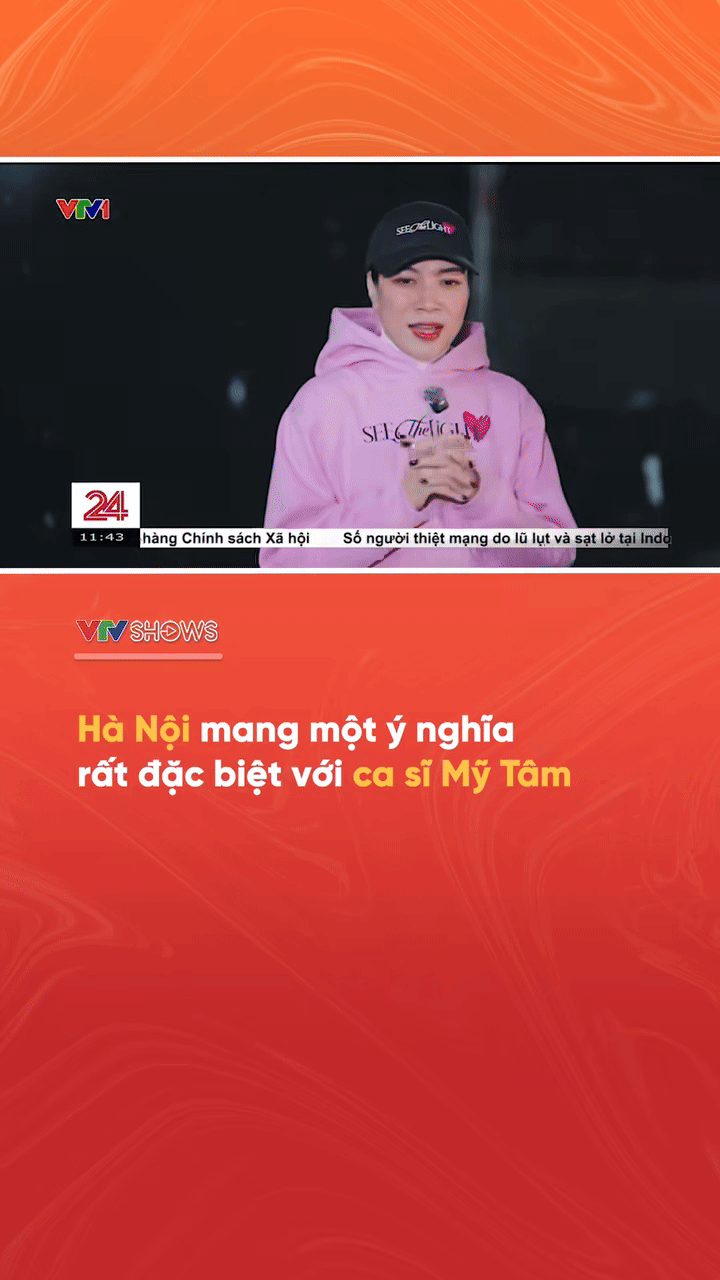 Ca sĩ Mỹ Tâm khen đồ ăn Hà Nội... rất ngon. Nguồn: VTV SHOWS