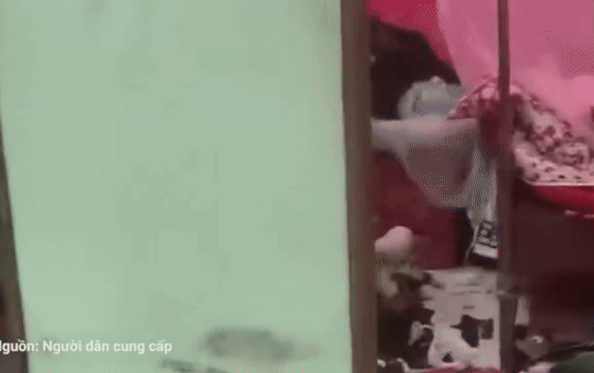 Gã đàn ông mặc đồ của chủ nhà rồi vô tư ngủ trên giường. Ảnh cắt từ clip