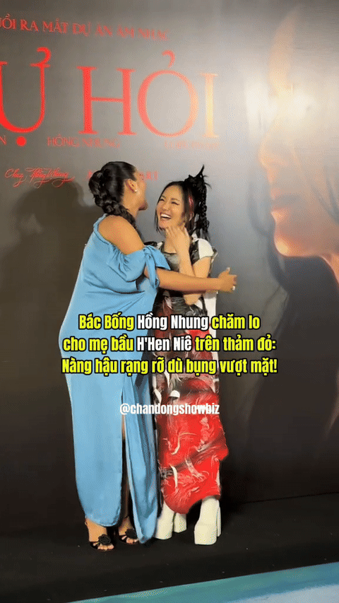 Bế bụng bầu to vượt mặt, H'Hen Niê vẫn thần thái, tự tin mang giày cao gót.