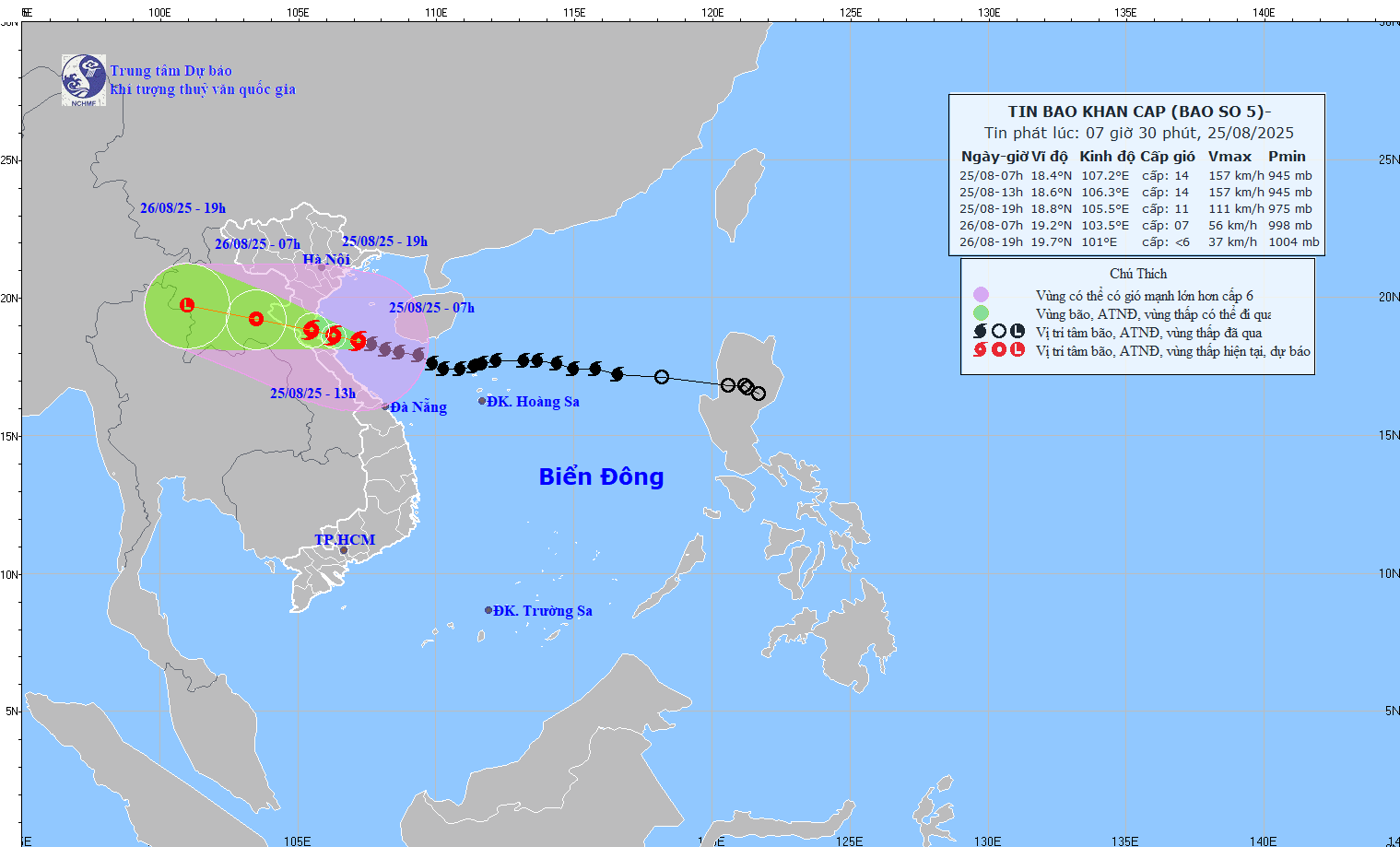 Ảnh: Trung tâm Dự báo Khí tượng Thuỷ văn Quốc gia.