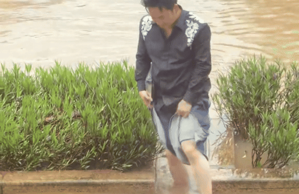 Bắt gặp nam ca sĩ nổi tiếng showbiz Việt lội nước qua đường, danh tính chẳng xa lạ Ảnh 2