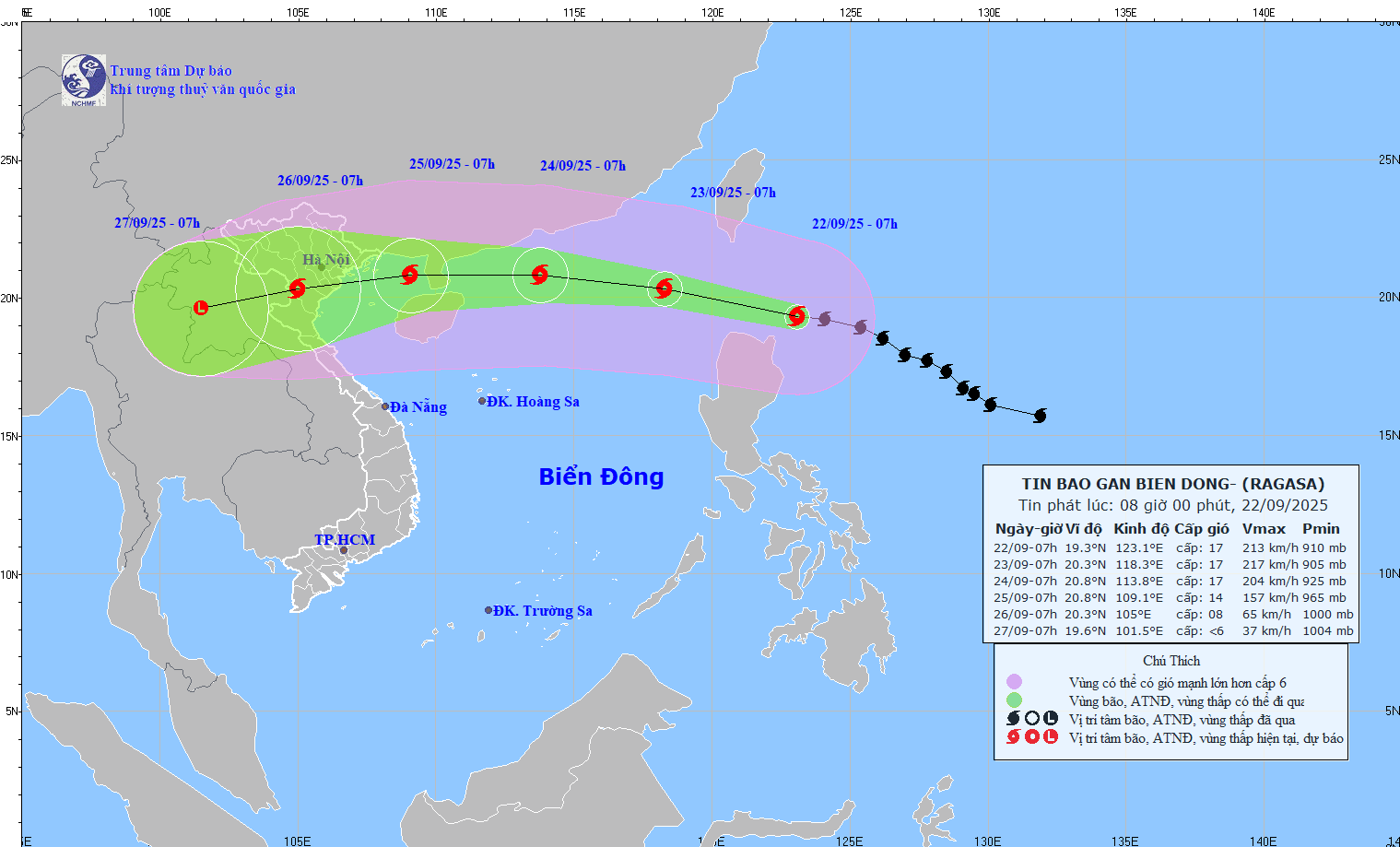 Ảnh: Trung tâm Dự báo Khí tượng Thuỷ văn Quốc gia
