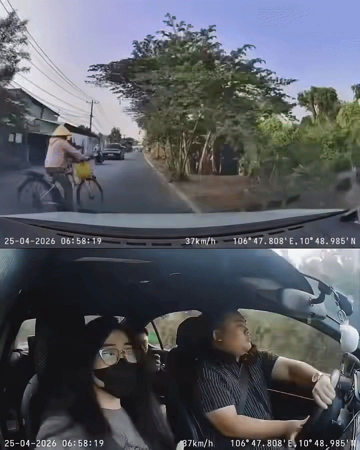 Tài xế được phen hú hồn khi đang lái xem xem camera tim vẫn đập loạn xạ Ảnh 1