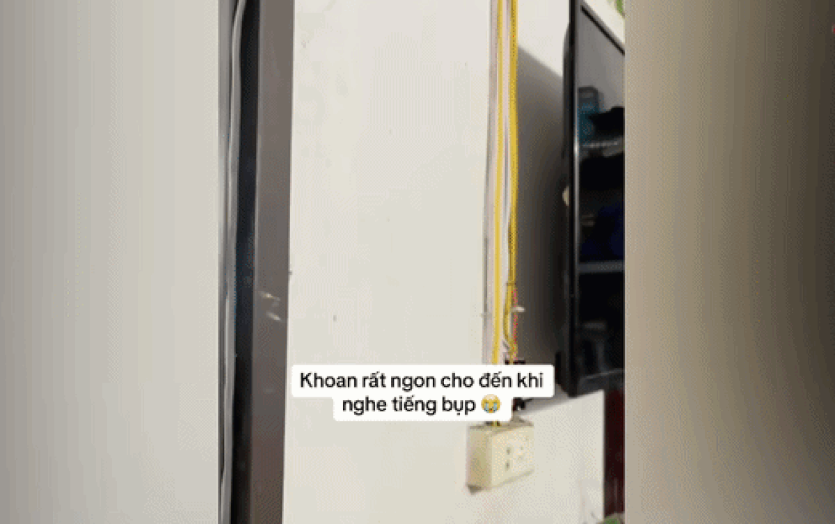 Chiếc máy khoan tường khoan thủng cả ti vi của chủ nhà.&nbsp;