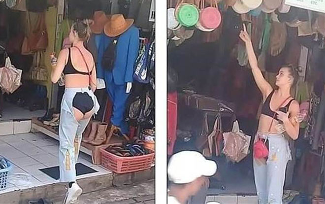 Mặc quần cắt trước xẻ sau đúng vùng nhạy cảm, cô gái khiến dân tình choáng váng