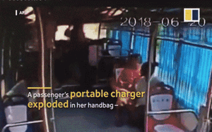 Sạc dự phòng phát nổ, cô gái biến thành 'quả cầu lửa' trên xe buýt