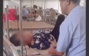 Phẫn nộ clip chồng liên tục quát mắng, tát vào mặt vợ đang nằm truyền nước ở bệnh viện