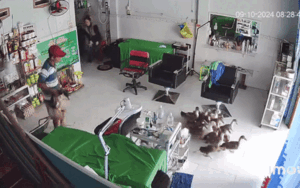 Thấy đoàn khách lạ bước vào, chủ tiệm gội đầu chỉ biết bất lực thốt lên 'trời ơi'