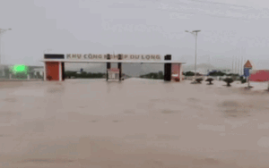 Clip: Nước lũ cuồn cuộn tràn qua khu công nghiệp Du Long, Khánh Hoà