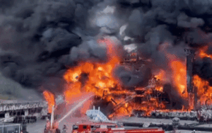 Cháy lớn tại chương trình ca nhạc, toàn bộ sân khấu bị thiêu rụi