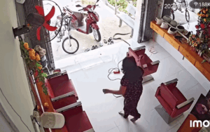 Cả tiệm làm tóc bỏ chạy tán loạn, xem camera biết lý do ai cũng thấy 'nổi gai ốc'