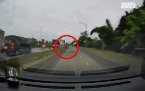 Lái xe lúc sáng sớm, tài xế gặp sự cố không ai ngờ, xem camera mà thót tim