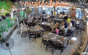 Cả quán ăn nháo nhào vì một cô gái, camera ghi lại sự việc không ai ngờ