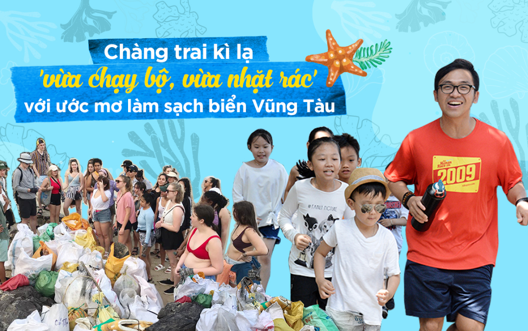 Chàng trai kì lạ 'vừa chạy bộ, vừa nhặt rác' với ước mơ làm sạch biển Vũng Tàu Ảnh 2