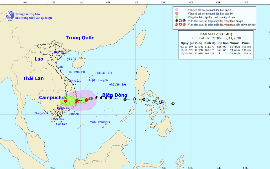 Bão số 12 giật cấp 11 di chuyển vào vùng biển Bình Định - Ninh Thuận Ảnh 2