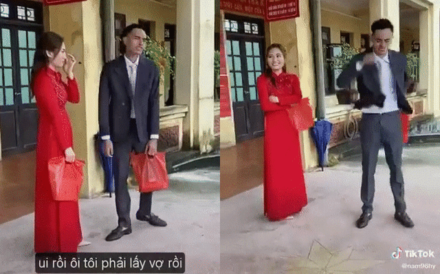 Clip: Đi đăng ký kết hôn, chú rể mếu máo kêu 'Ôi trời ơi, tôi phải lấy vợ rồi' khiến dân tình cười ngất Ảnh 2
