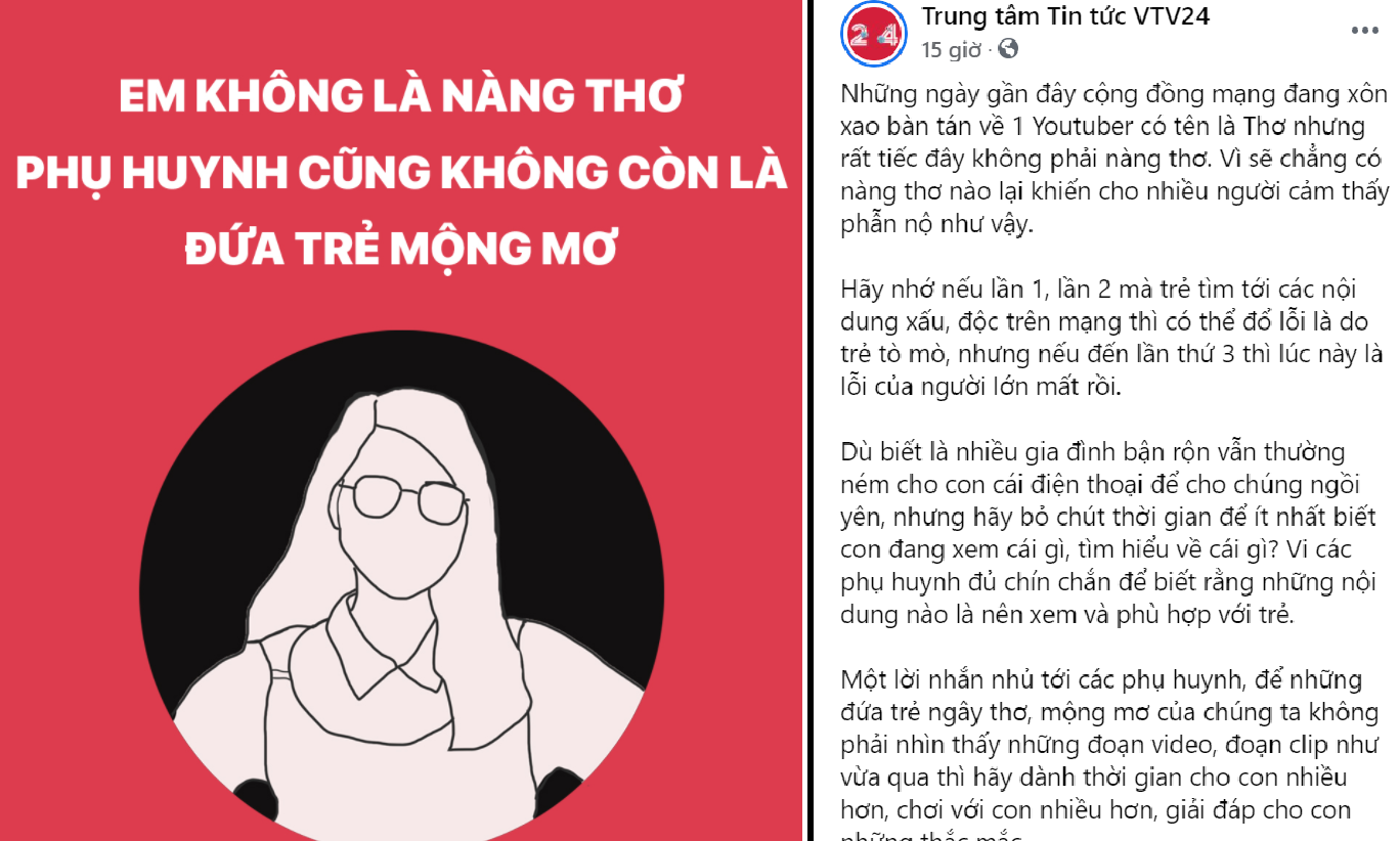 Vtv24 Đăng Hẳn Tâm Thư Liên Quan Đến Youtuber Thơ Nguyễn